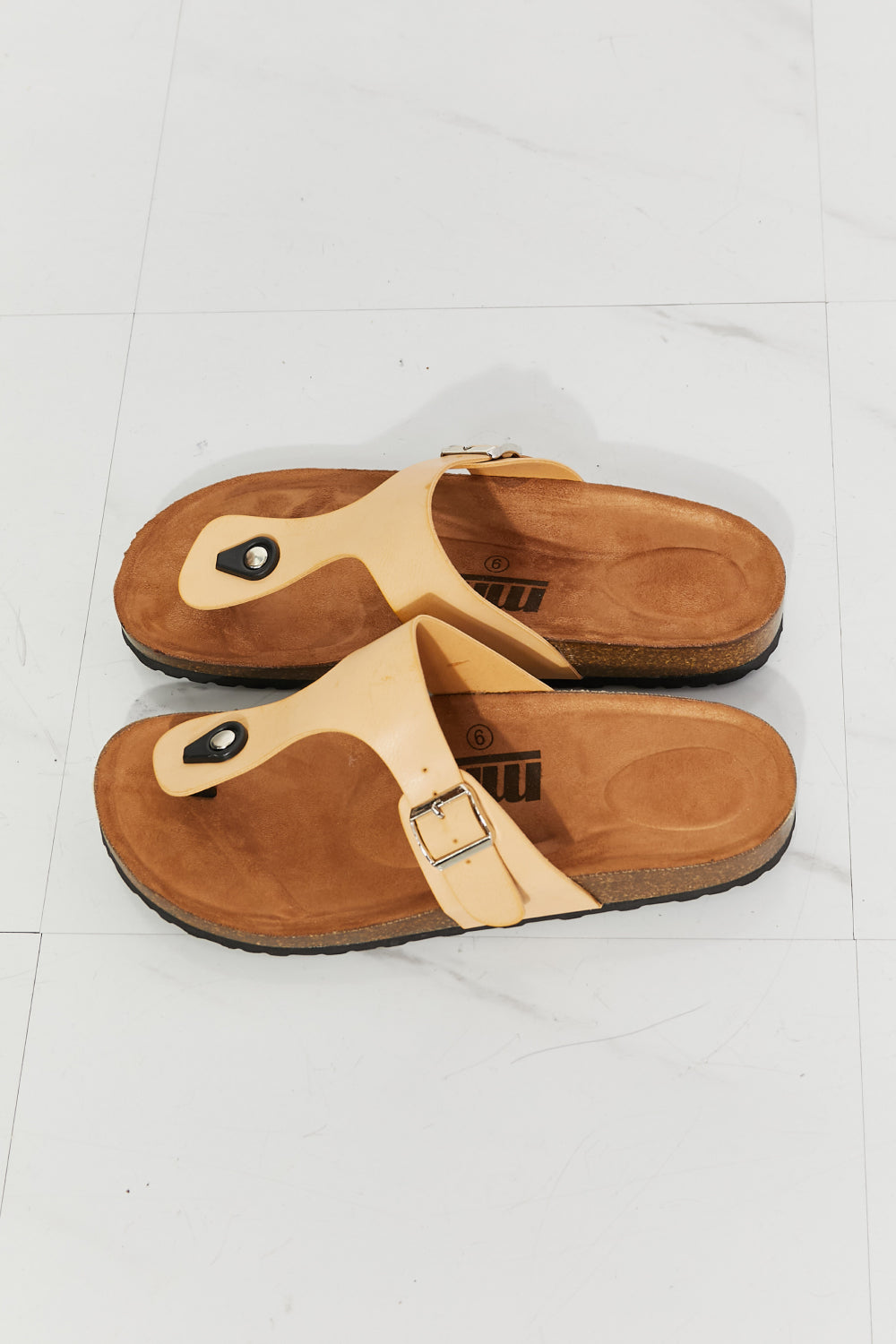 MMShoes Drift Away T-Strap Flip-Flops in Sand - AllIn Computer