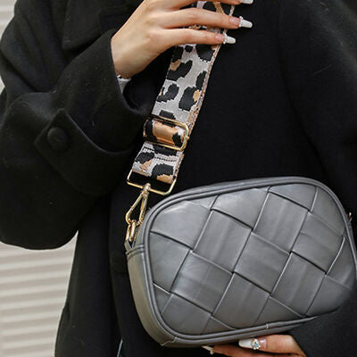 PU Leather Woven Crossbody Bag - AllIn Computer