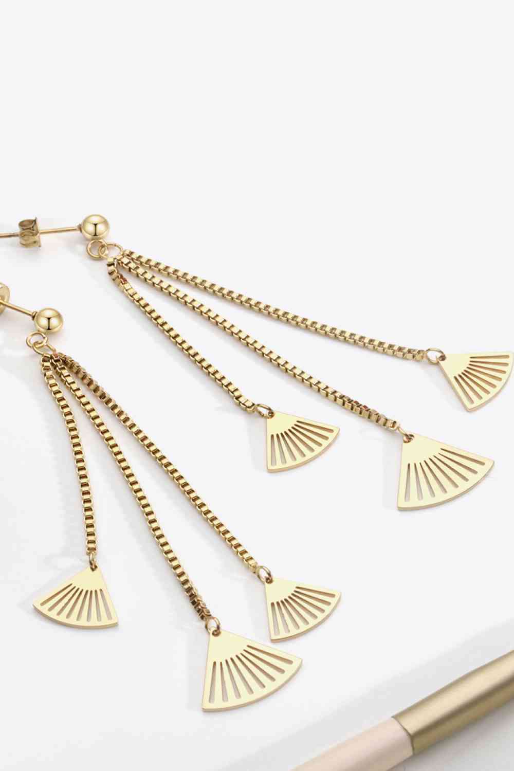 18K Gold Plated Stainless Steel Fringe Earrings - AllIn Computer