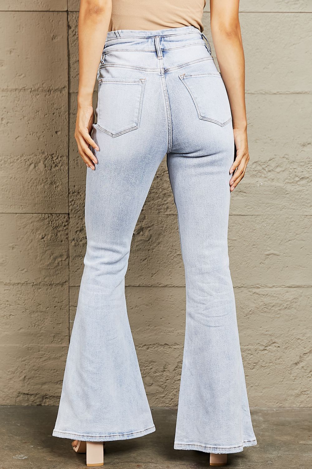 BAYEAS High Waisted Button Fly Flare Jeans - AllIn Computer