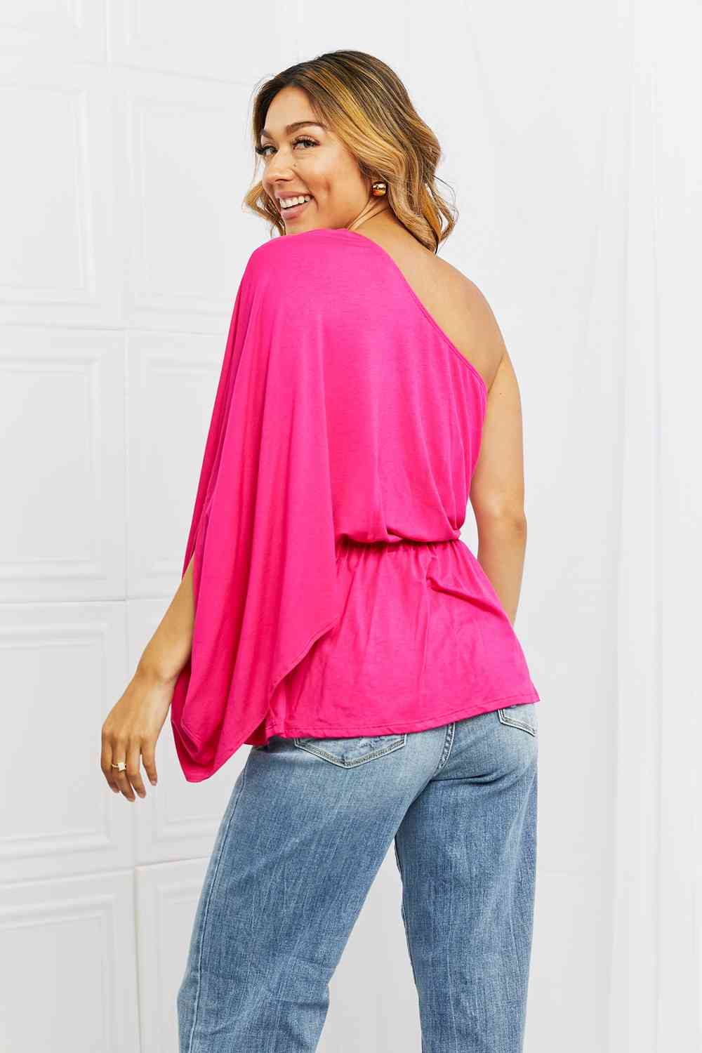 White Birch Forever And Always Full Size One Shoulder Top - AllIn Computer