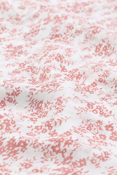 Floral Surplice Balloon Sleeve Layered Dress - AllIn Computer