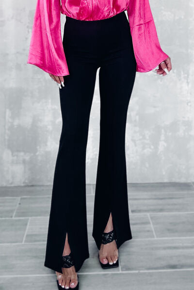 Slit Front Flare Pants - AllIn Computer