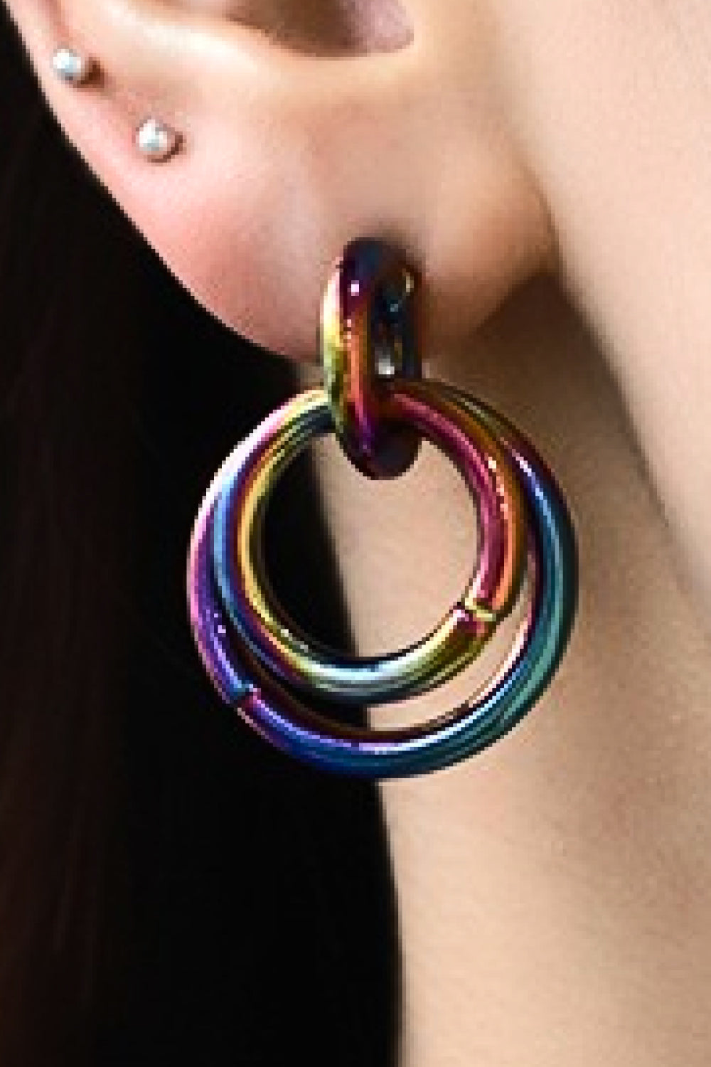 Multi-Colored Double Hoop Earrings - AllIn Computer