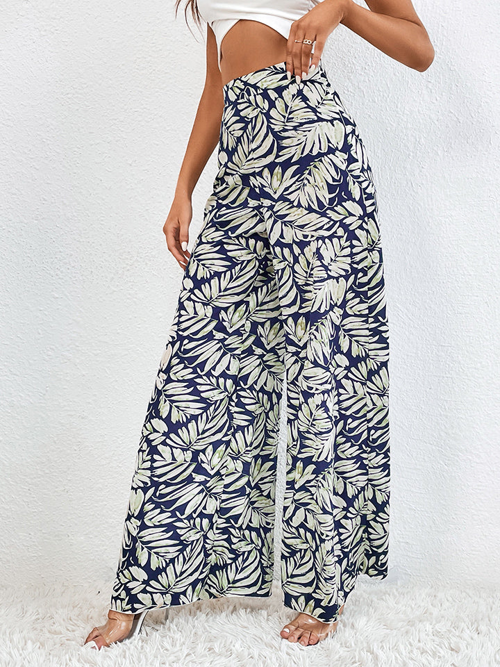 Printed Wide Leg Pants - AllIn Computer
