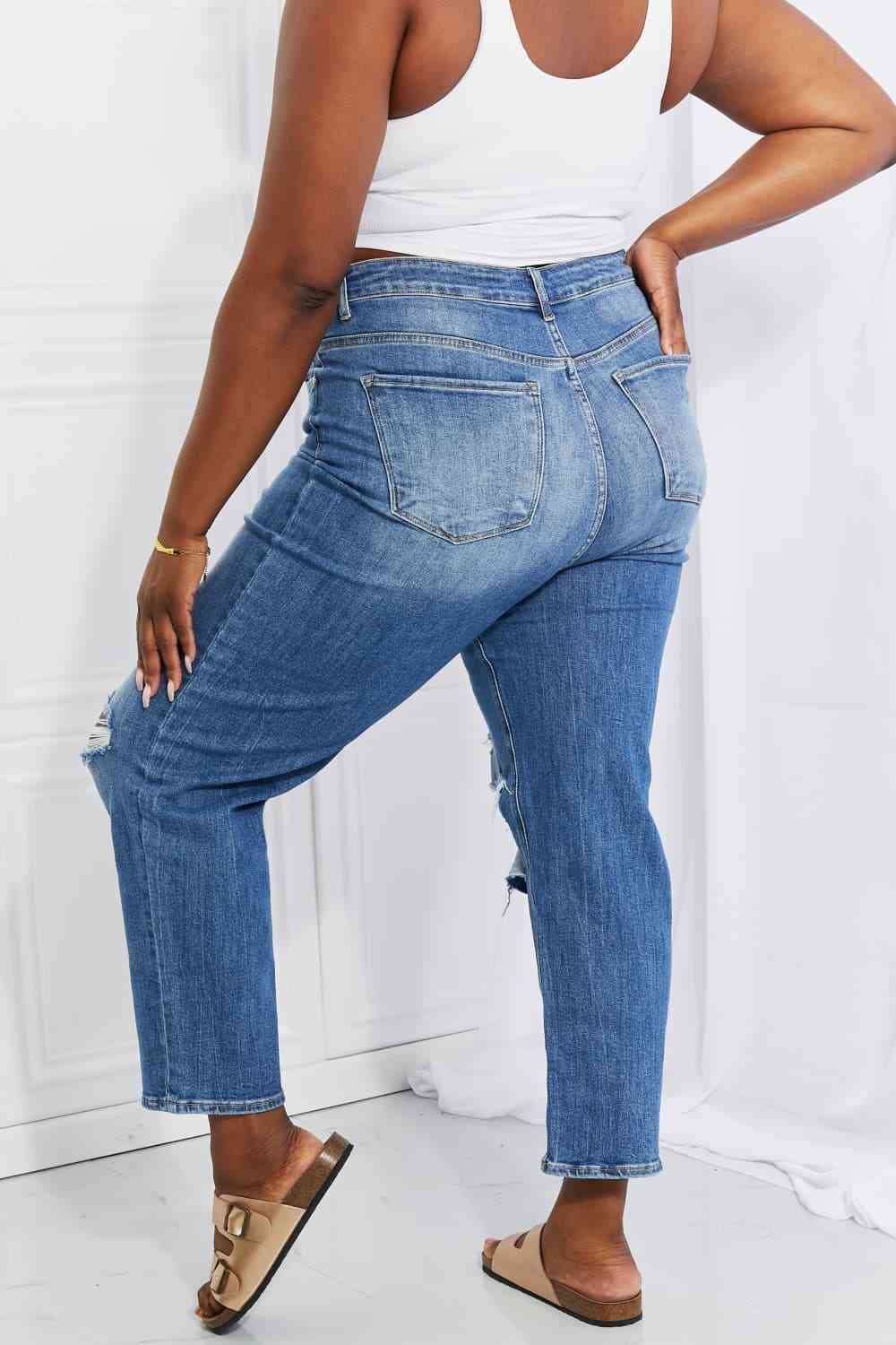 RISEN Full Size Emily High Rise Relaxed Jeans - AllIn Computer