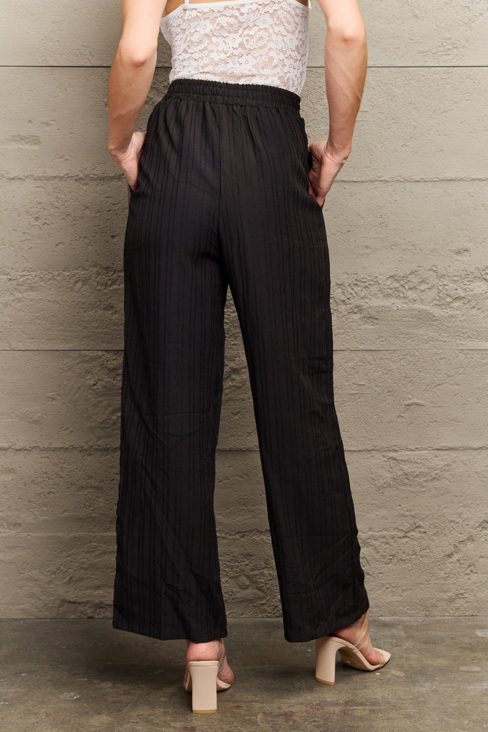 Tie Waist Long Pants - AllIn Computer