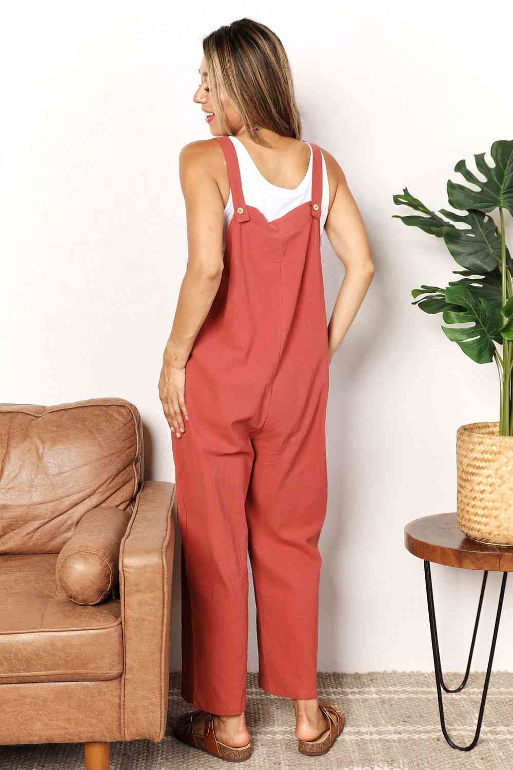 Double Take Wide Leg Overalls with Front Pockets - AllIn Computer