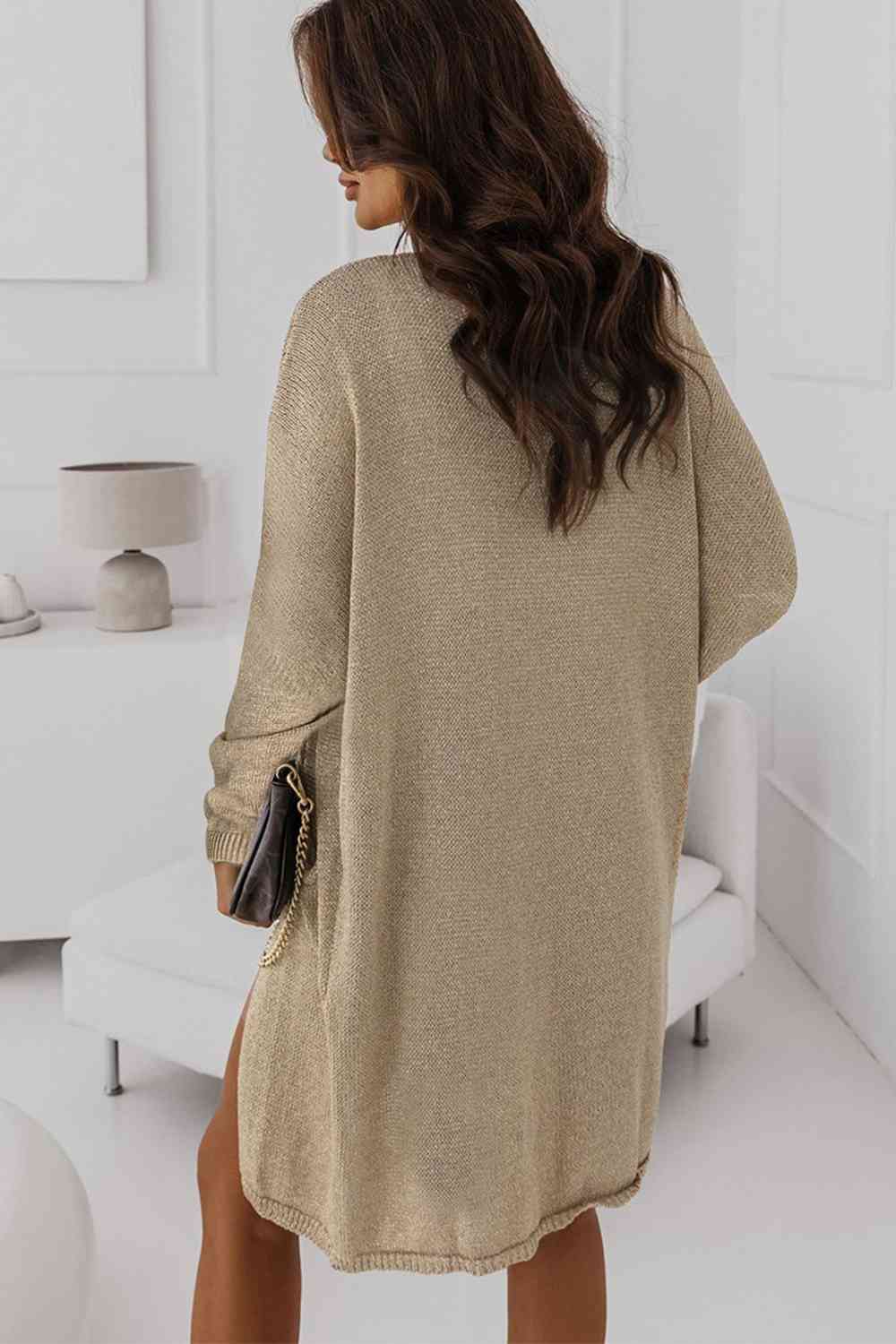 Long Sleeve Pocketed Cardigan - AllIn Computer