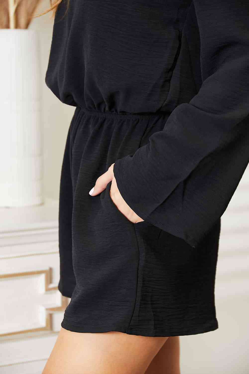 Culture Code Full Size Open Back Romper with Pockets - AllIn Computer