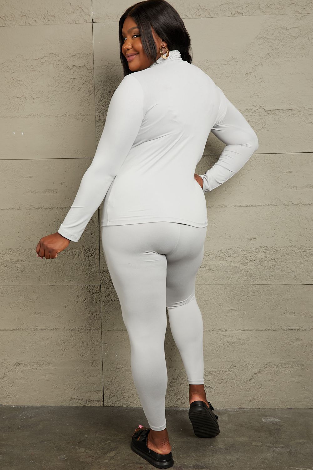 Zenana Friend in Me Full Size Mock Neck Top and Leggings Set - AllIn Computer