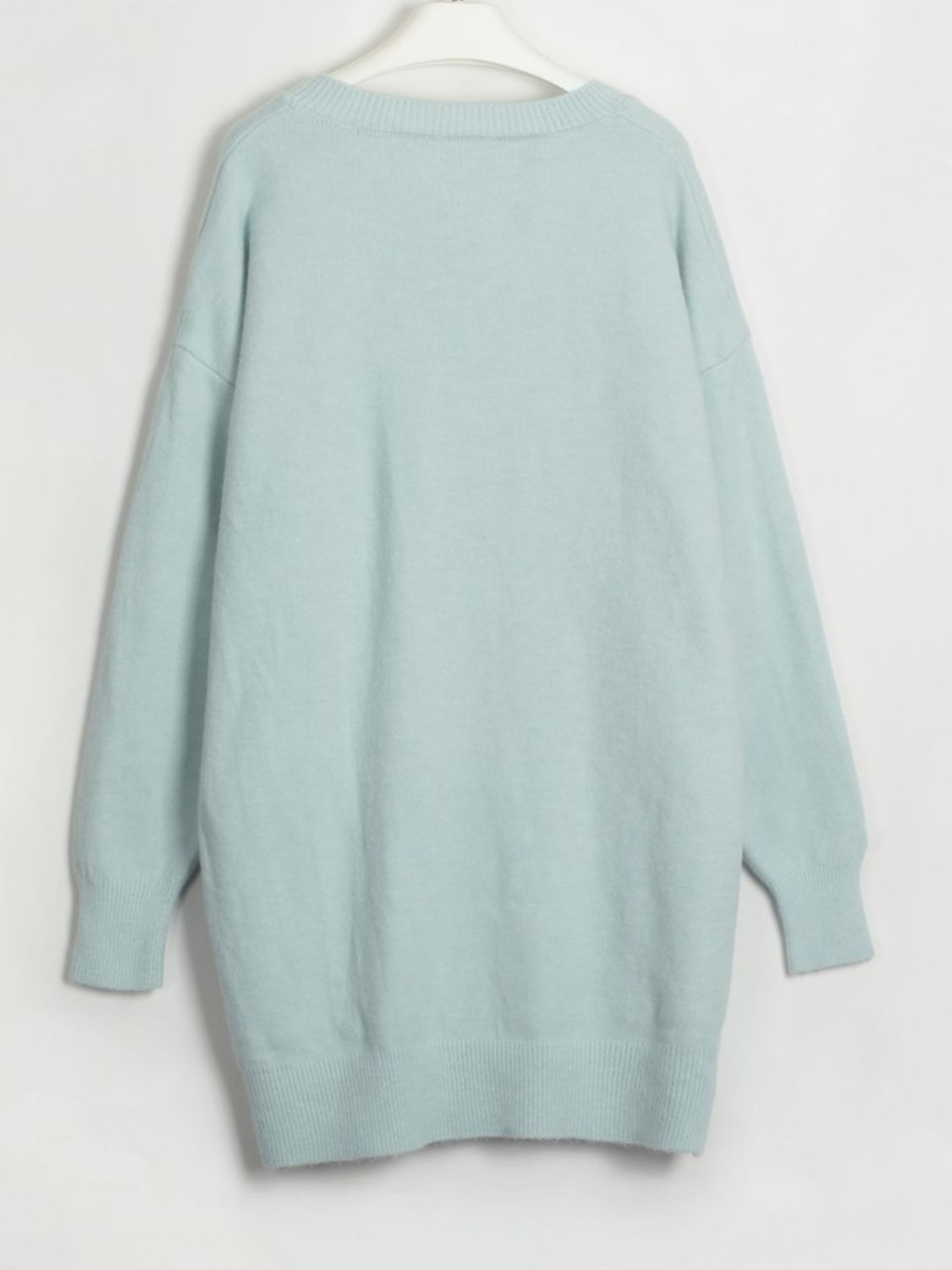 V-Neck Dropped Shoulder Sweater Dress - AllIn Computer