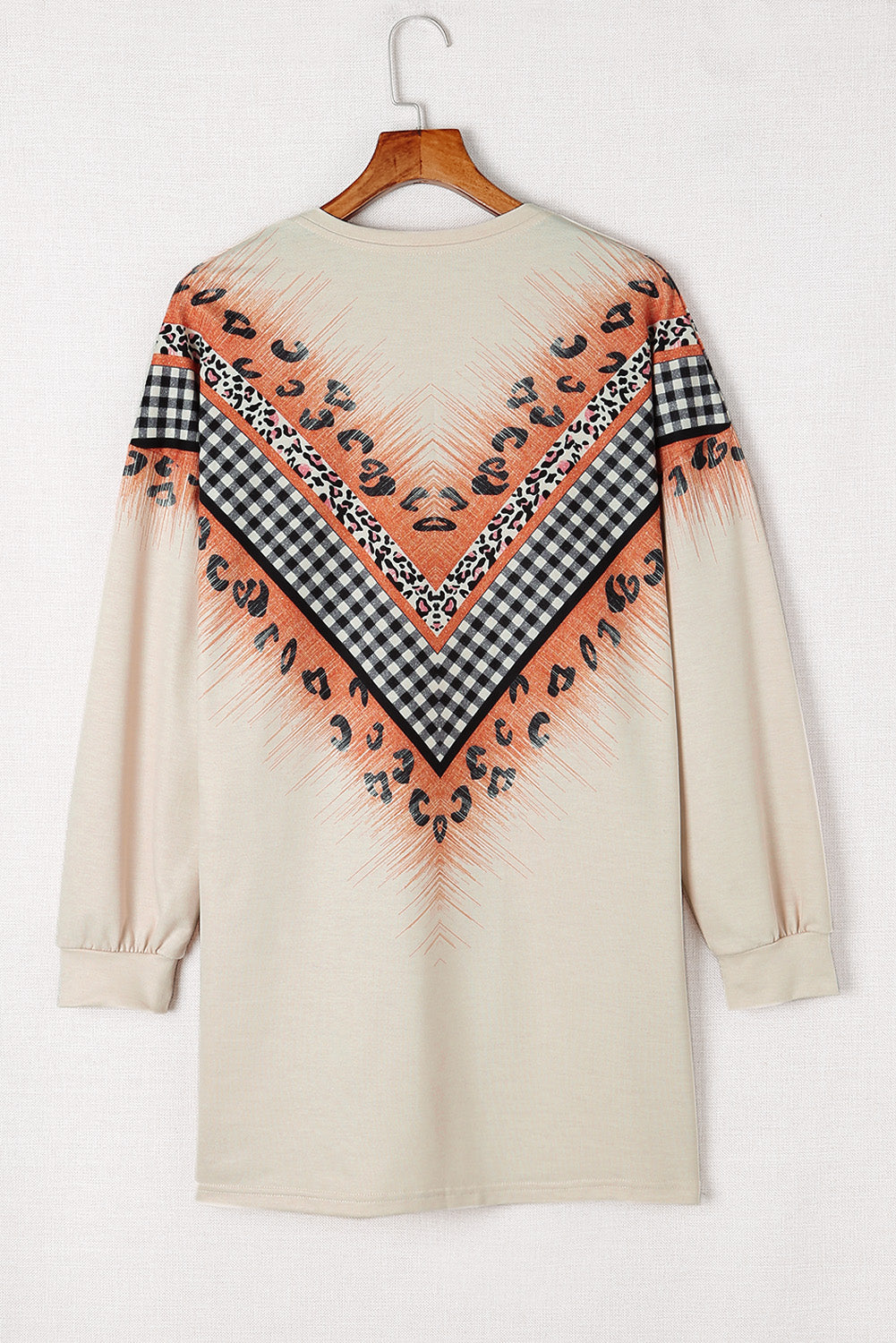 Double Take Leopard Plaid Open Front Longline Cardigan with Pockets - AllIn Computer