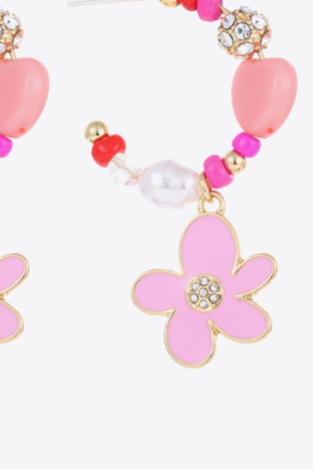 Flower C-Hoop Drop Earrings - AllIn Computer