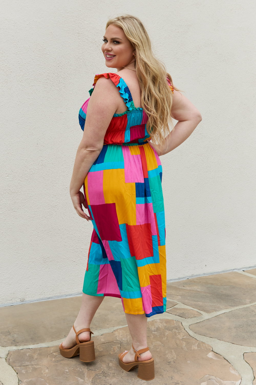 And The Why Multi-Colored Square Print Summer Dress - AllIn Computer