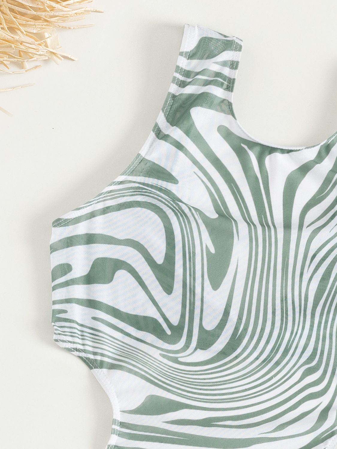 Abstract Print Tie Back Three-Piece Swim Set - AllIn Computer