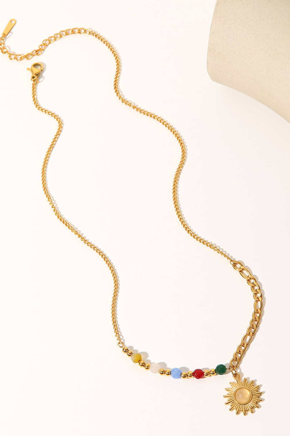 Opal Sun Shape Pendant Necklace - AllIn Computer