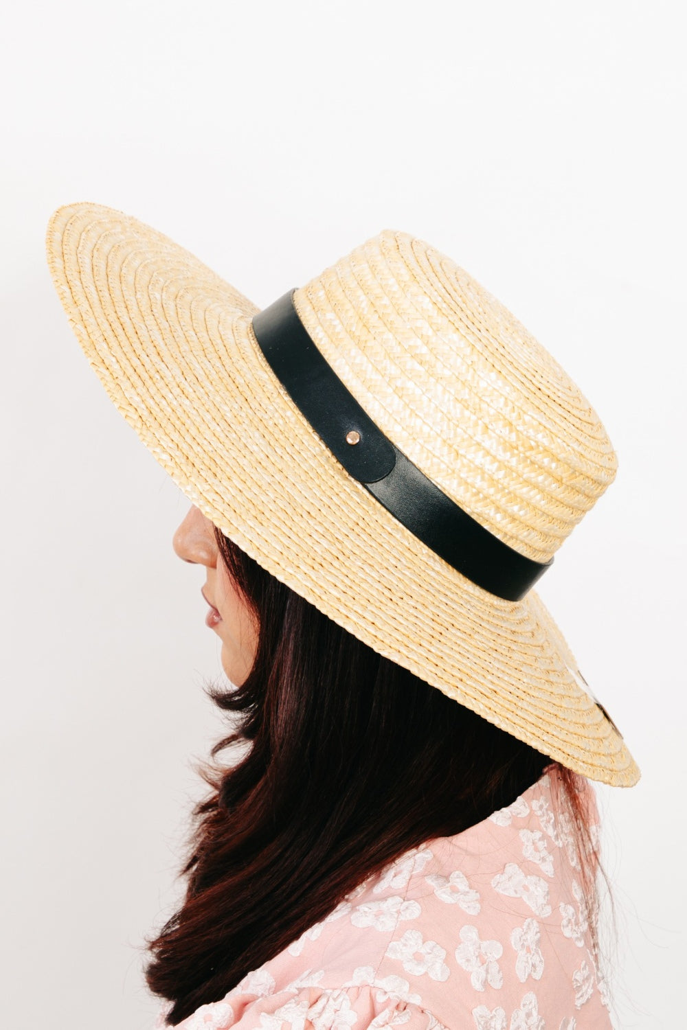 Fame Flat Brim Straw Weave Hat - AllIn Computer