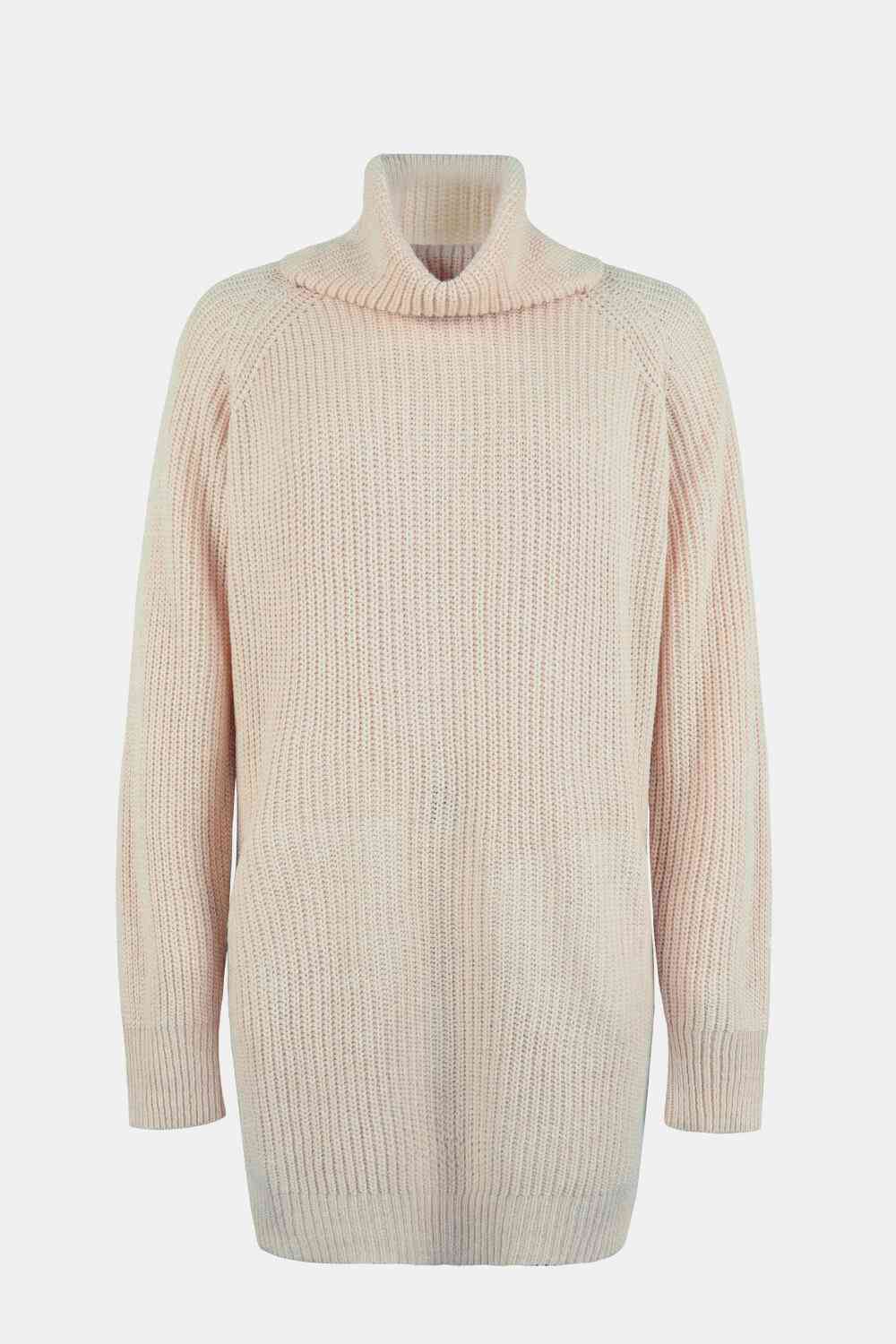 Turtleneck Sweater Dress with Pockets - AllIn Computer