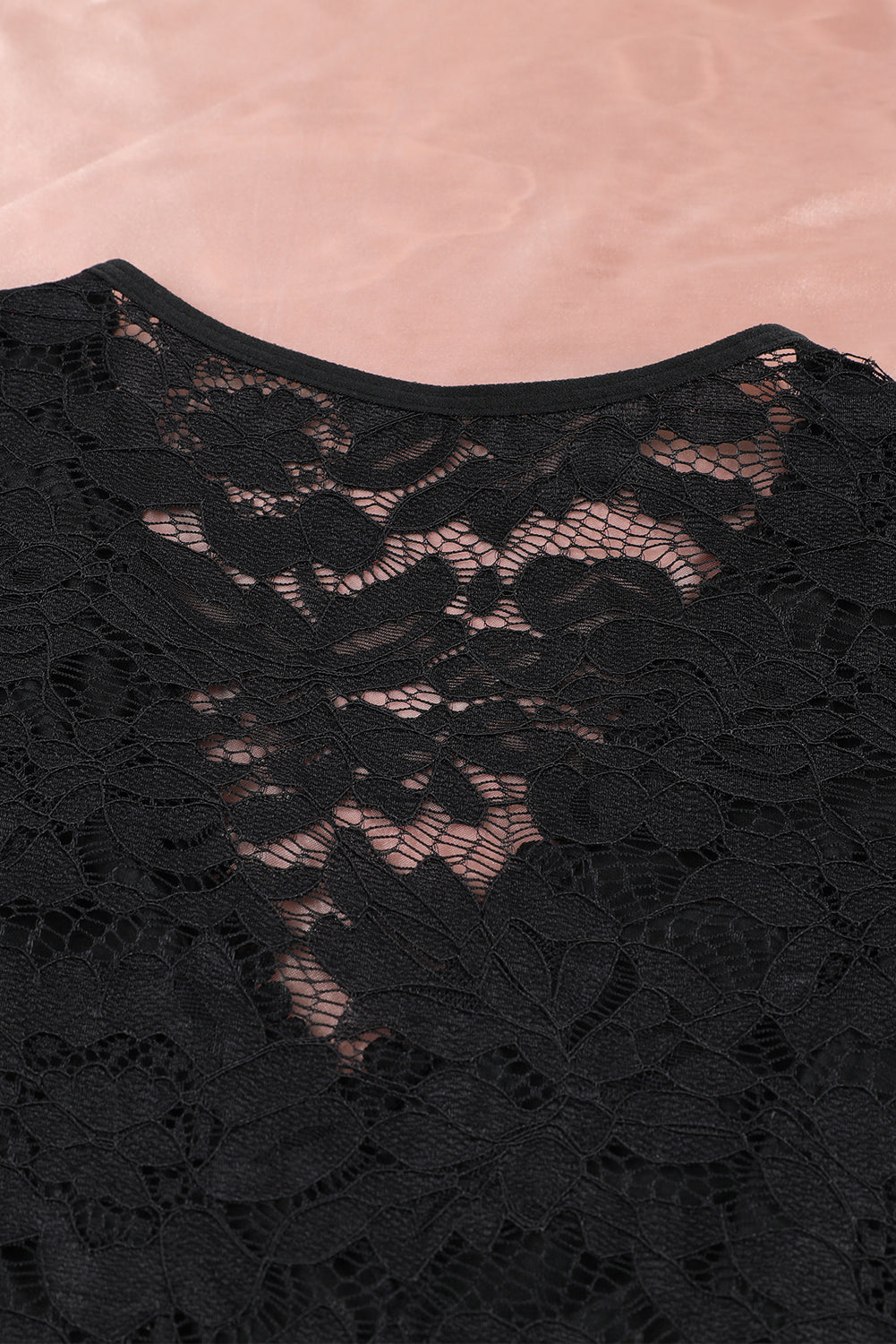 Surplice Neck Long Puff Sleeve Lace Bodysuit - AllIn Computer
