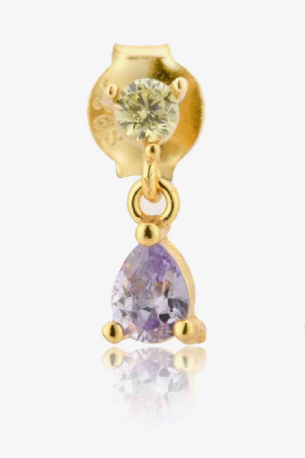 Inlaid Zircon 925 Sterling Silver Drop Earrings - AllIn Computer