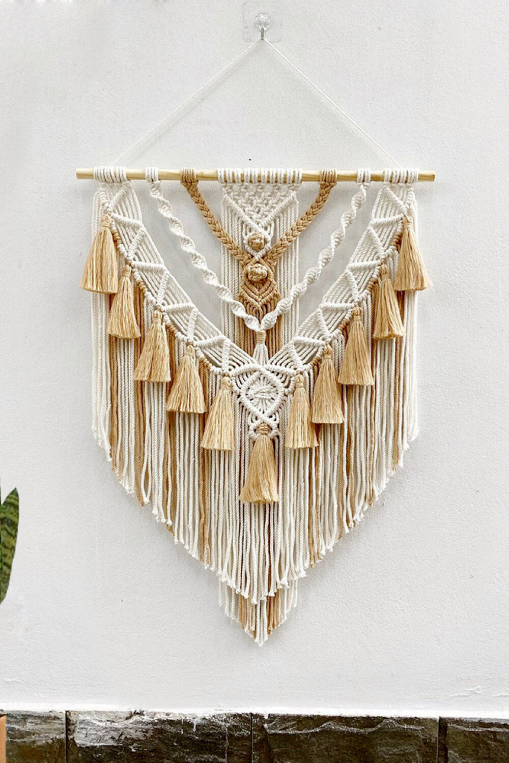 Two-Tone Macrame Hanging Wall Piece - AllIn Computer