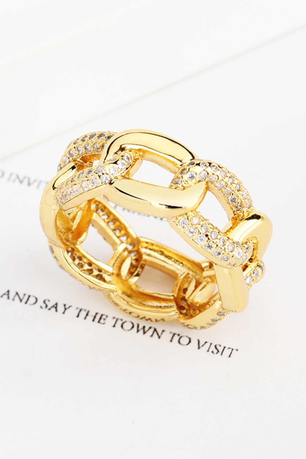 18K Gold-Plated Rhinestone Ring - AllIn Computer