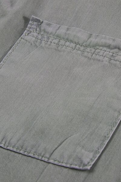 Pocketed Button Up Collared Neck Denim Top - AllIn Computer
