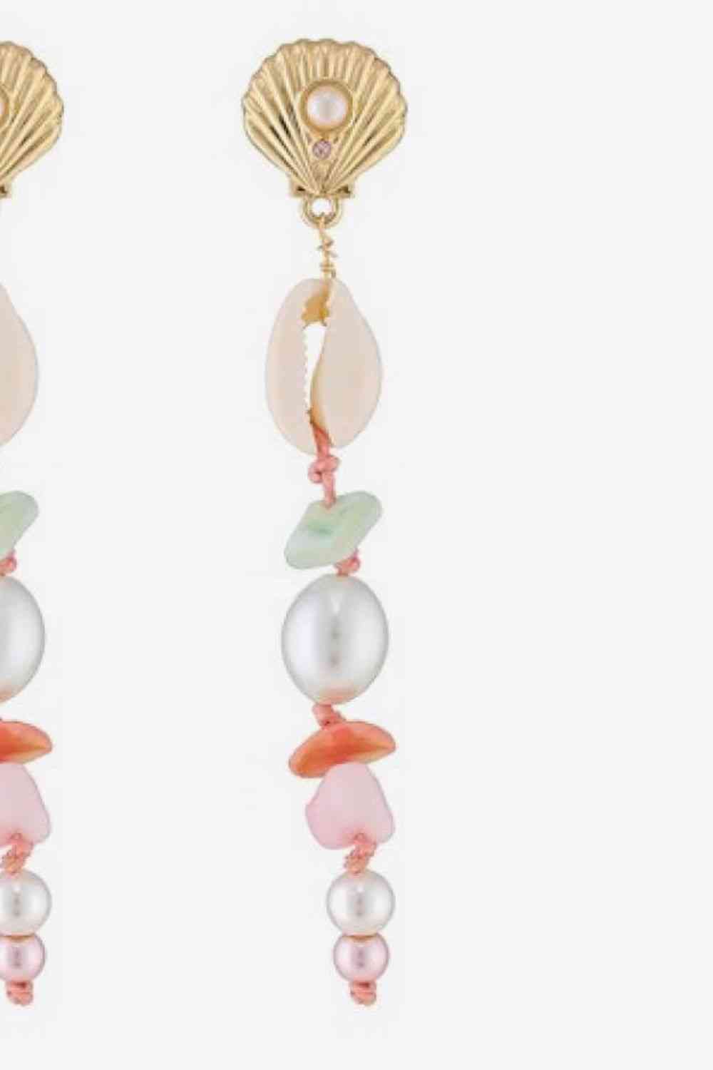 Synthetic Pearl Shell Drop Earrings - AllIn Computer