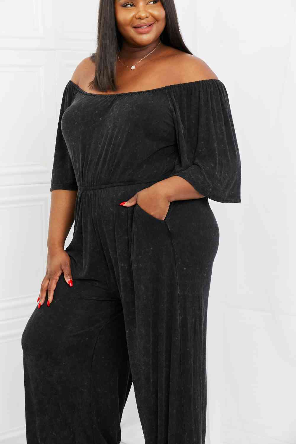 White Birch Weekend Trip Vintage Wash Jumpsuit - AllIn Computer