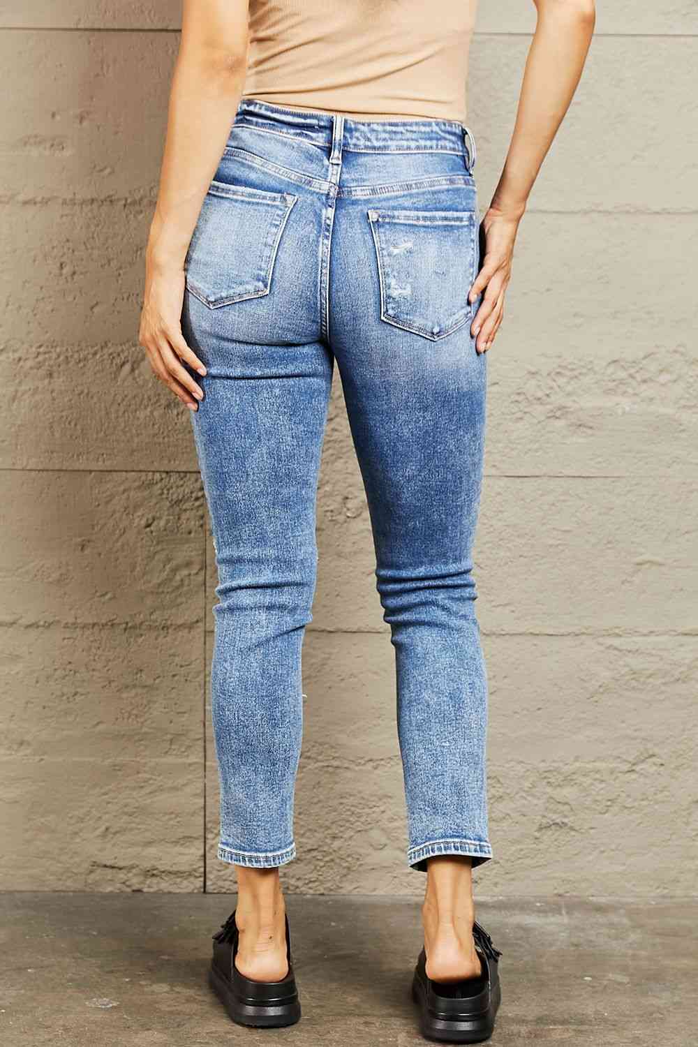 BAYEAS Mid-Rise Distressed Skinny Jeans - AllIn Computer