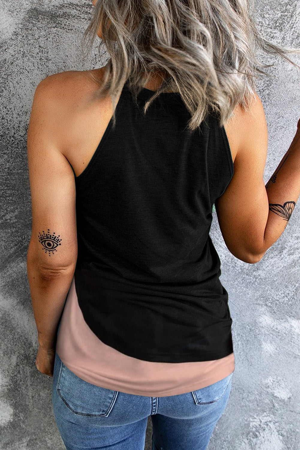 Contrast Grecian Neck Tank - AllIn Computer