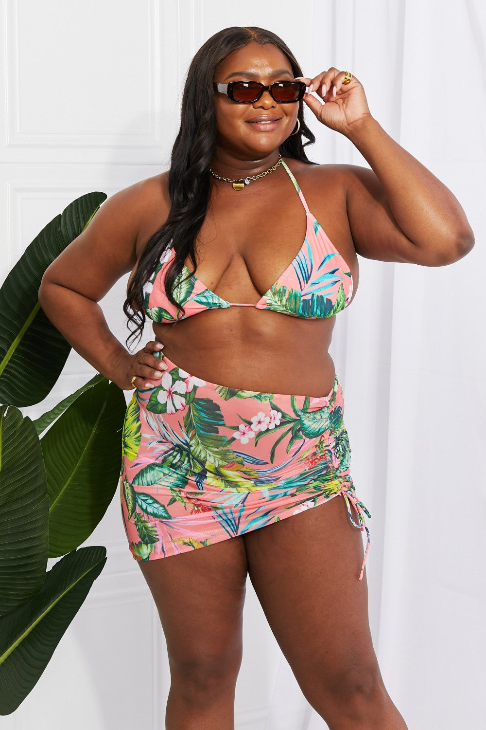 Marina West Swim Paradise Awaits Triangle Bikini and Sarong Set - AllIn Computer