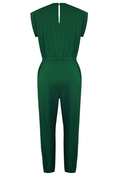 Drawstring Round Neck Sleeveless Jumpsuit - AllIn Computer