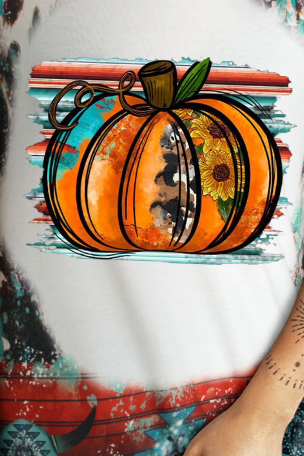 Pumpkin Graphic Round Neck Short Sleeve Tee - AllIn Computer