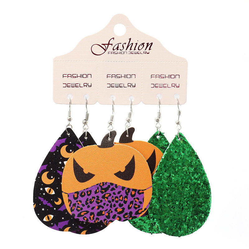 Teardrop Shape Halloween Theme Dangle Earrings - AllIn Computer