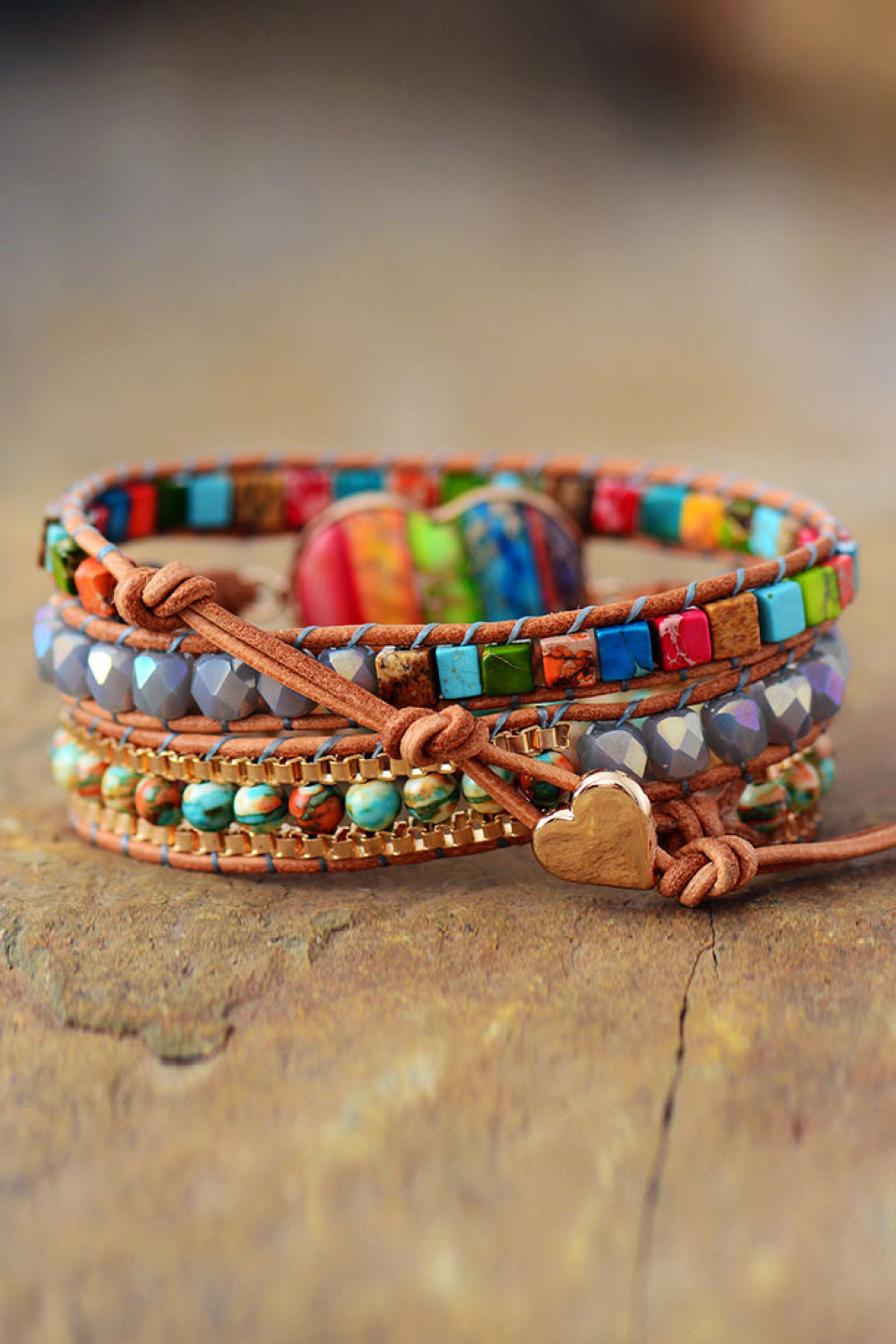 Imperial Jasper & Crystal Layered Bracelet - AllIn Computer