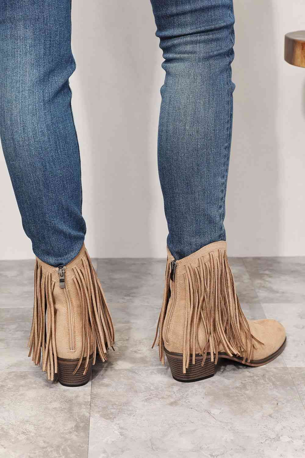 Legend Women's Fringe Cowboy Western Ankle Boots - AllIn Computer