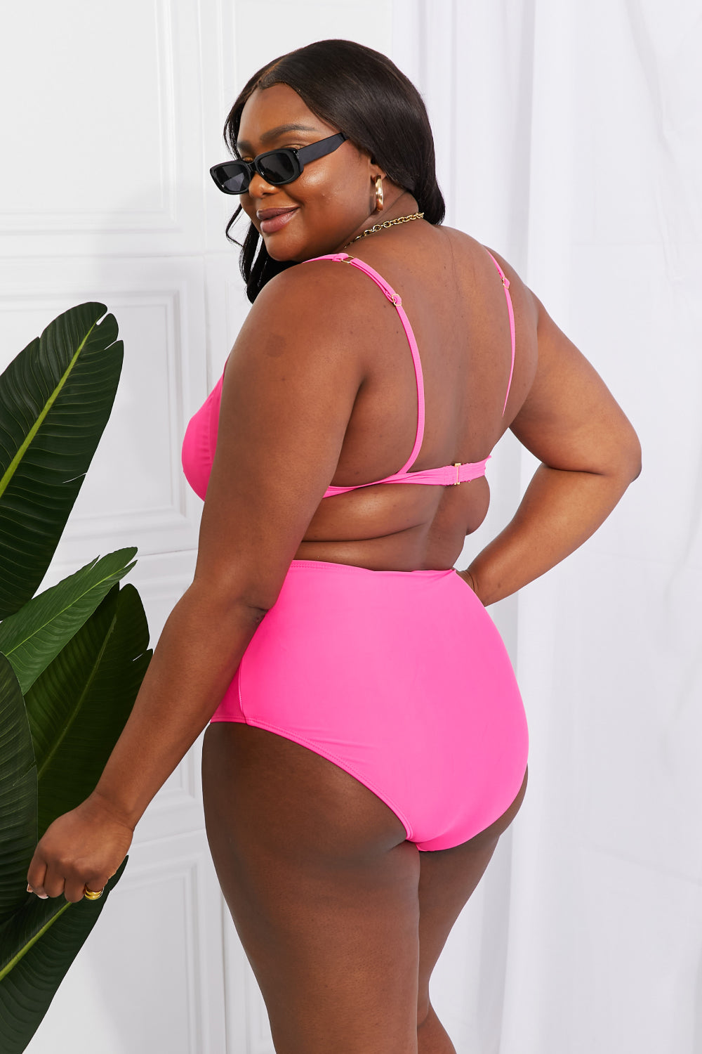 Marina West Swim Take A Dip Twist High-Rise Bikini in Pink - AllIn Computer