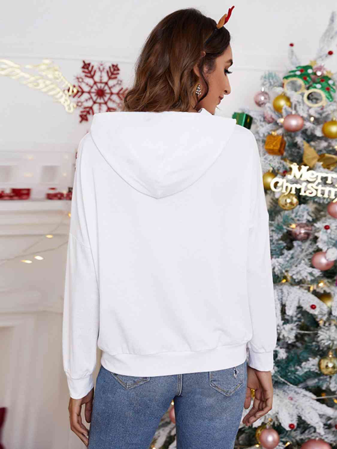Christmas Drawstring Hoodie with Pocket - AllIn Computer