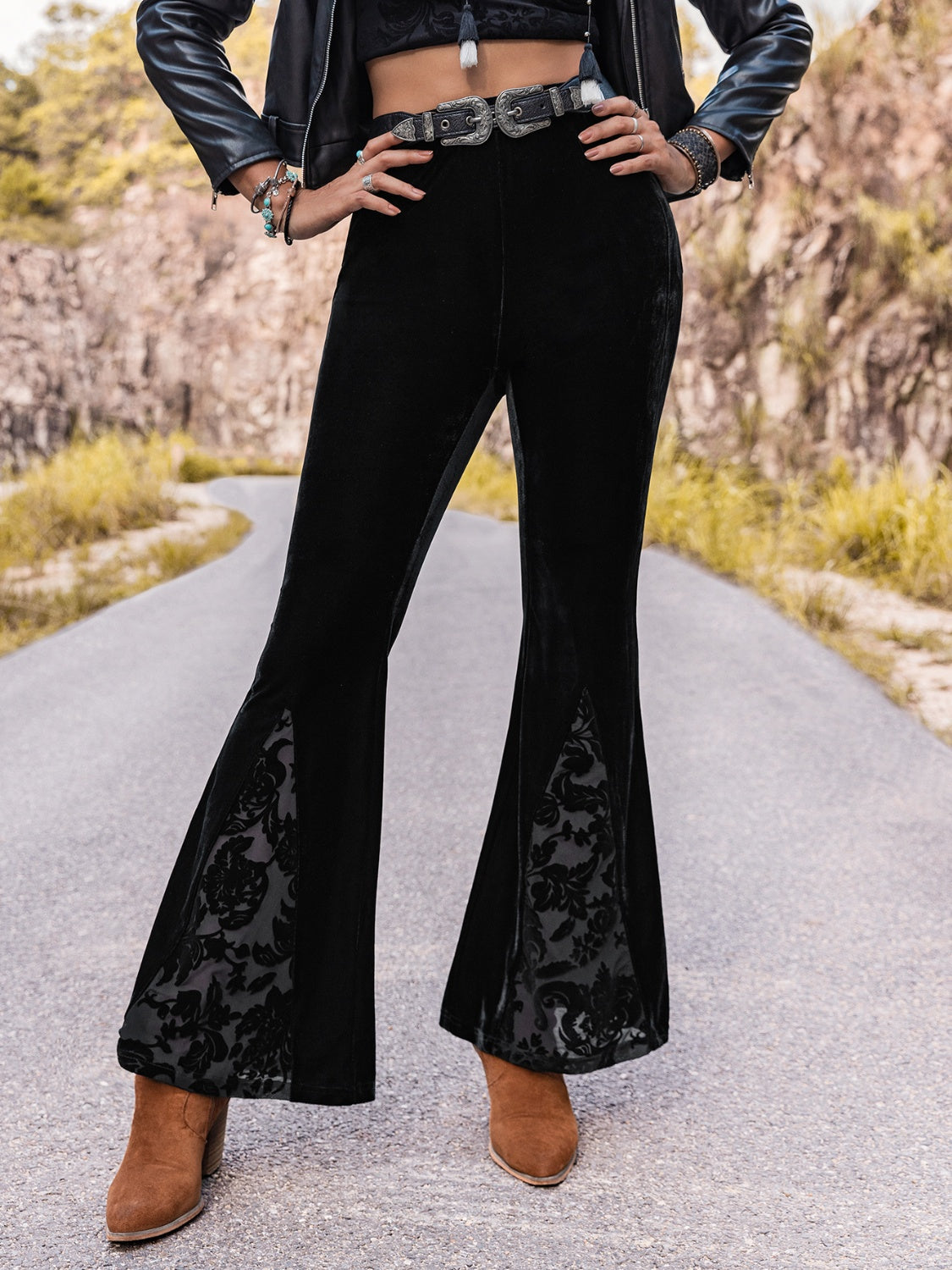 High Waist Flare Leg Pants - AllIn Computer