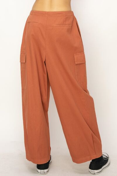 HYFVE Drawstring Cargo Wide Leg Pants - AllIn Computer