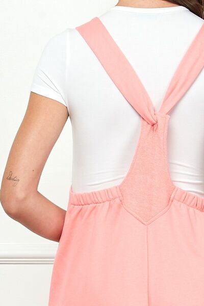 Veveret Wide Strap French Terry Overalls - AllIn Computer