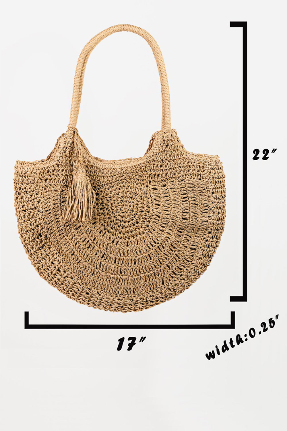 Fame Straw Braided Tote Bag with Tassel - AllIn Computer