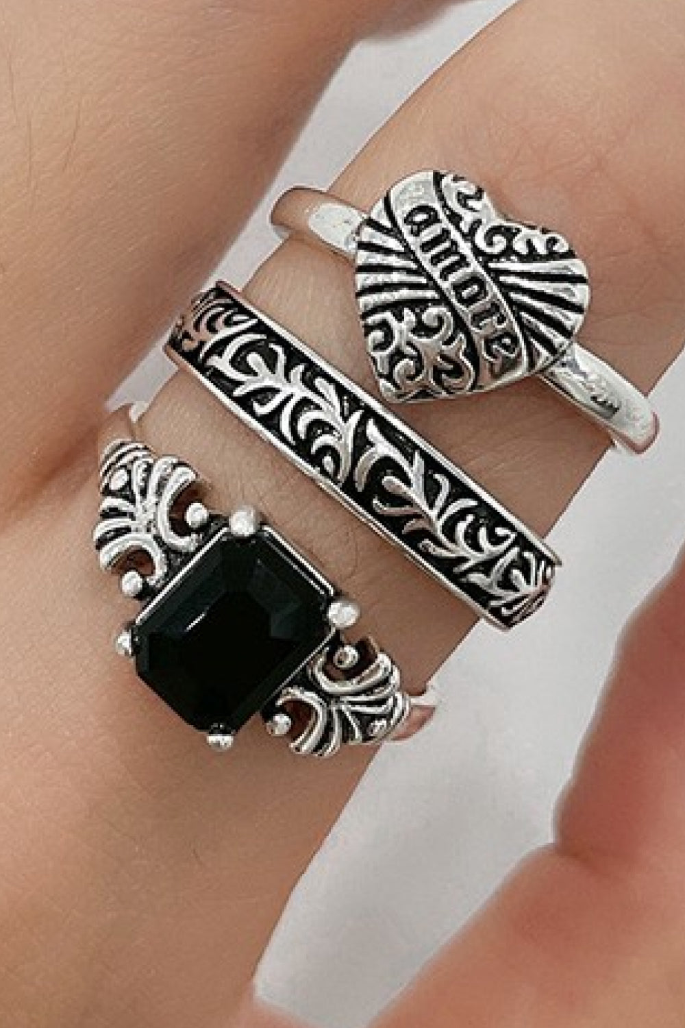 Zinc Alloy Three-Piece Ring Set - AllIn Computer