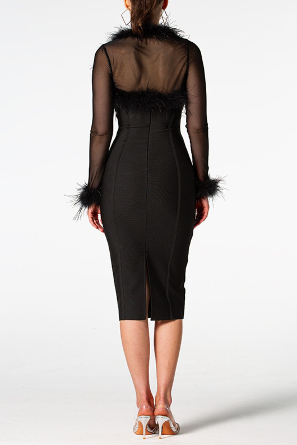 Sweetheart Neck Slit Knee-Length Dress - AllIn Computer