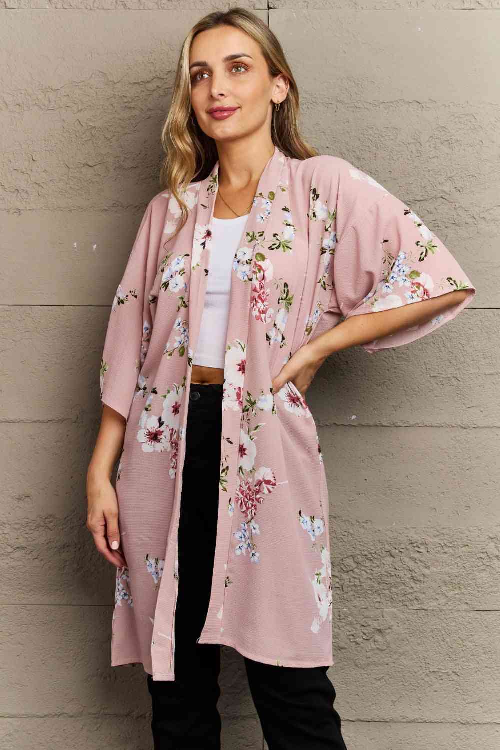 Justin Taylor Aurora Rose Floral Kimono - AllIn Computer