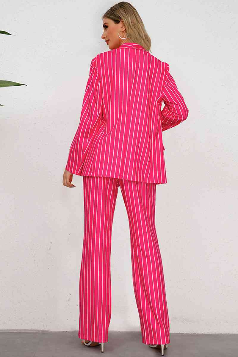 Striped Long Sleeve Top and Pants Set - AllIn Computer