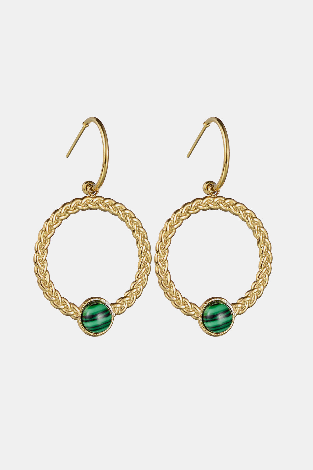 Malachite 18K Gold Plated Earrings - AllIn Computer