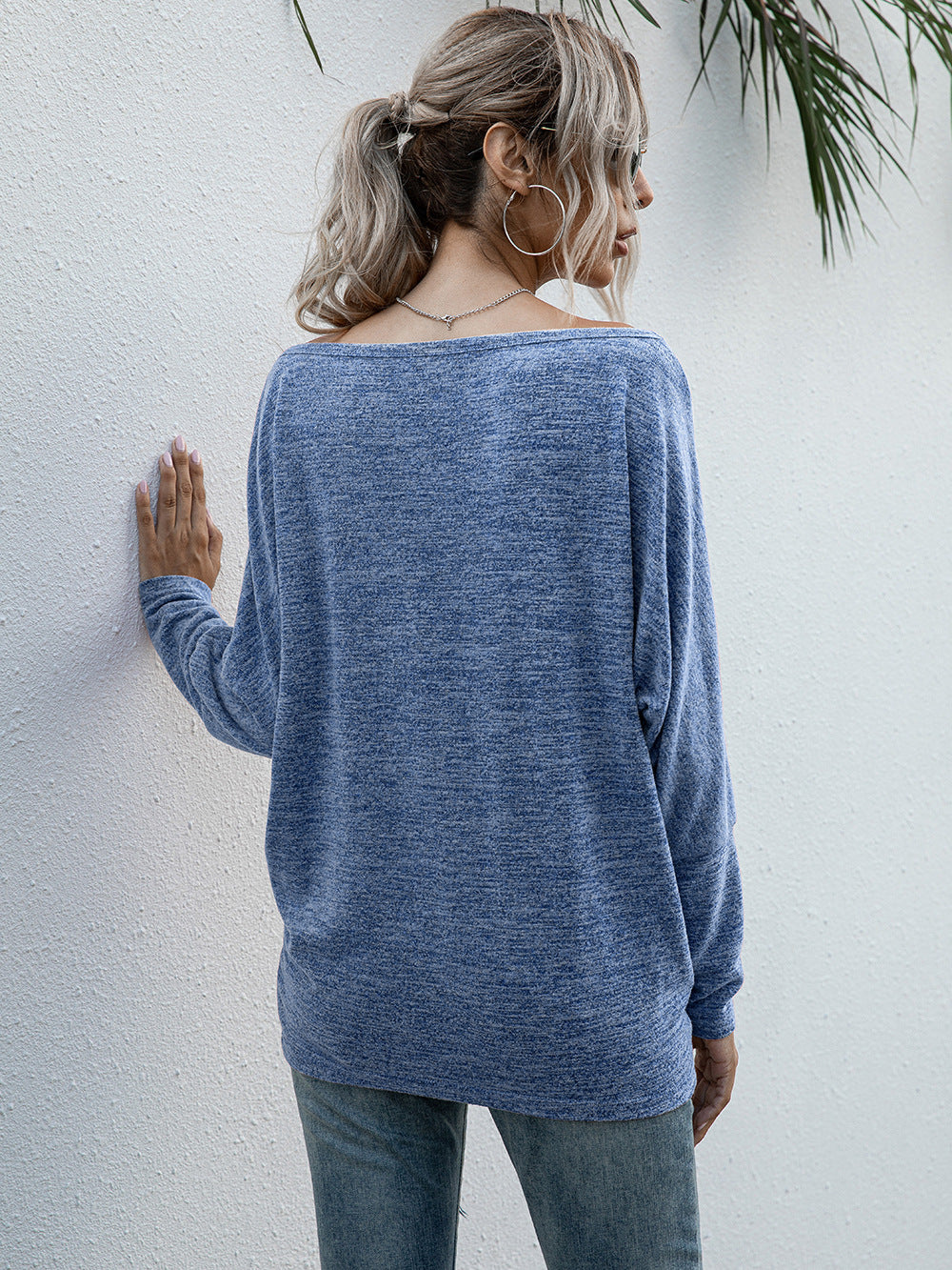 Heathered Boat Neck Long Sleeve Tee - AllIn Computer